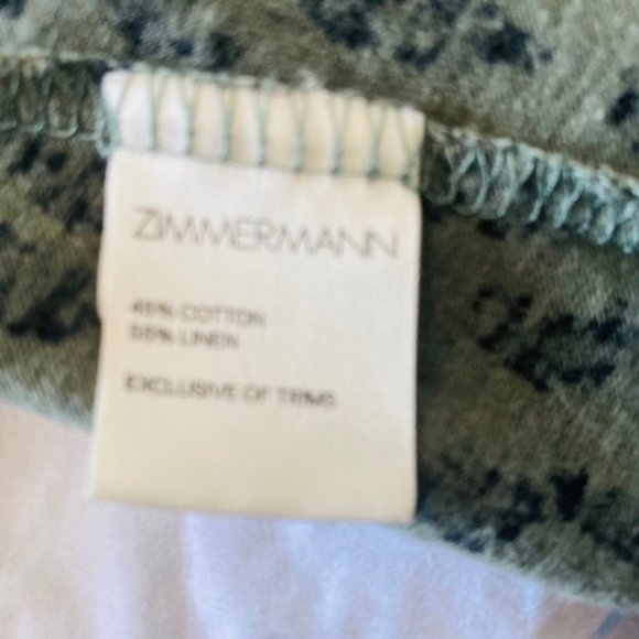 ZIMMERMAN LEOPARD PRINT LINEN BLEND MAXI DRESS - SIZE 1 - SPLIT AT FRONT - Picture 7 of 8